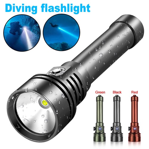 Scuba Diving Waterproof Flashlight LED Light Deep Professional Underwater Torch - Picture 3 of 23