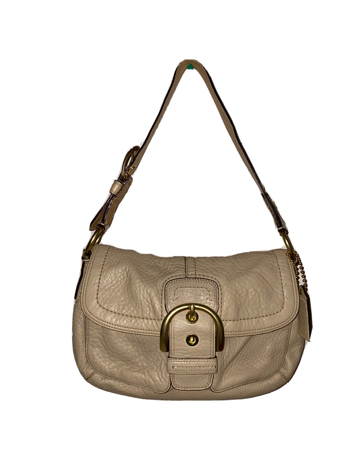 coach cream shoulder strap small pebbled leather Shou… Gem