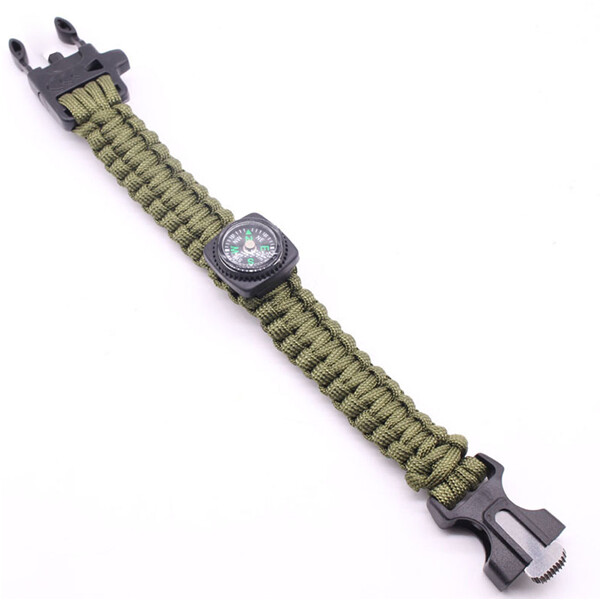 Braccialetto Sopravvivenza Paracord 550 - Acciaio Inox, Per Escursionismo E Emergenze - Foto 2
