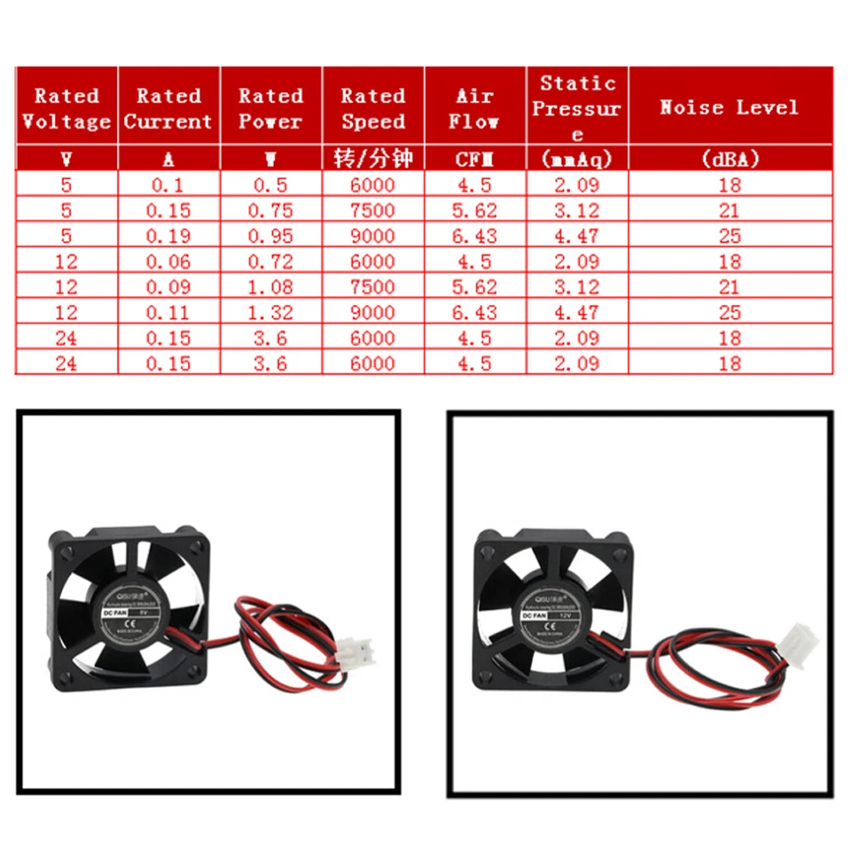 Lüfter DC Brushless 35x35x10mm 5V 12V 24V 2Pin Dupont für Computer,3D Drucker - Bild 3 von 4