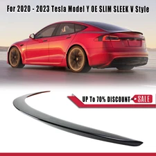 FOR 18-23 TESLA MODEL Y SLIM SLEEK OE-STYLE GLOSSY BLACK TRUNK SPOILER WING