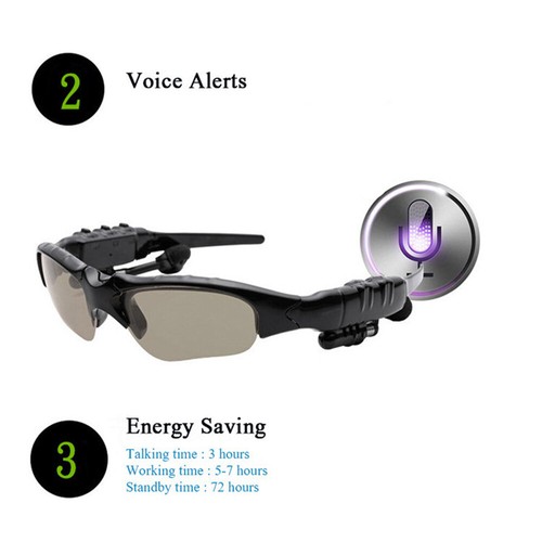 Lunettes de soleil Bluetooth 5.0 lunettes sans fil casque stéréo écouteur micro√ - Photo 5 sur 28