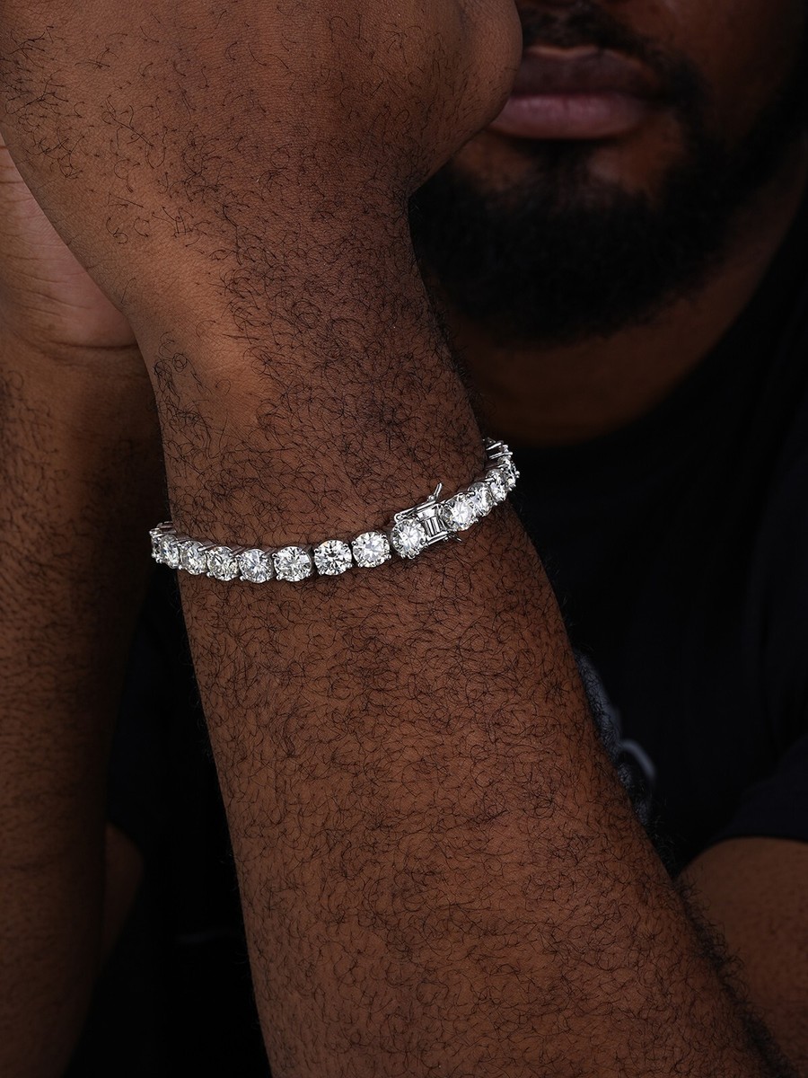 BIG Stone 8mm 44-52ct Real MOISSANITE Tennis Bracelet Passes BIG Stone 8mm 44-52ct Real MOISSANITE Tennis Bracelet Passes