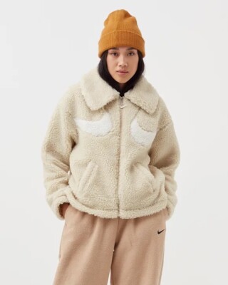 Size M- Nike Women's Sportswear Swoosh Sherpa Full-Zip Jacket