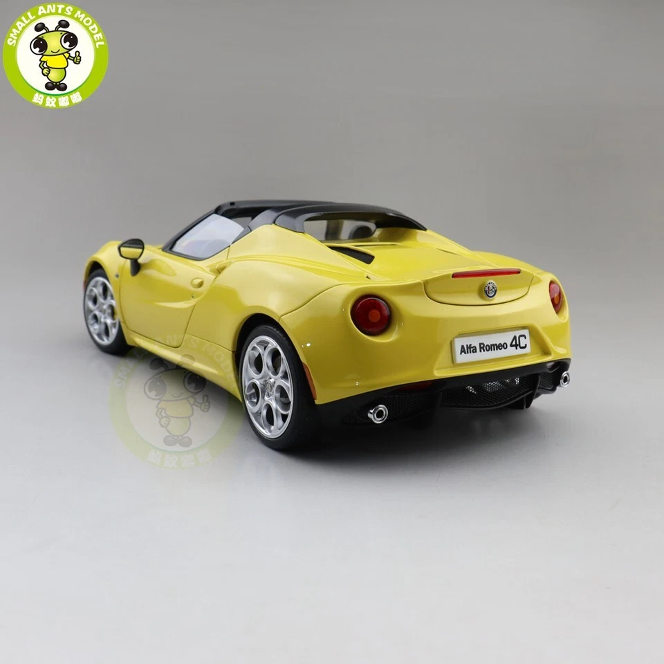 1/18 ALFA ROMEO 4C SPIDER Autoart 70143 Yellow Model Toy Car Gifts For Friends - Image 4 of 4