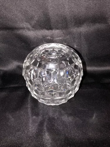 FOSTORIA GLASS CO. AMERICAN CRYSTAL ROSE BOWL BALL VASE LARGE 5”