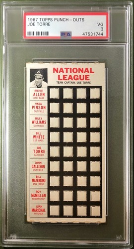 Joe Torre 1967 Topps Punch Outs card