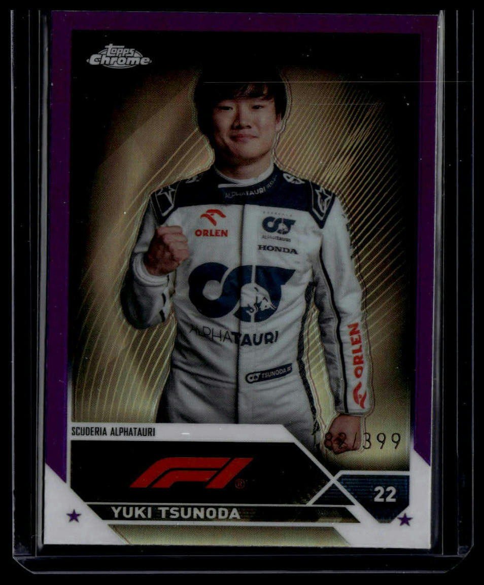 2023 Topps Chrome Formula 1 #55 Yuki Tsunoda PORTRAIT Purple Refractor #/399