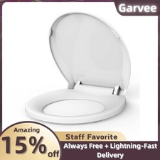 Round Toilet Seat 17" No Toddler Seat Slow Soft Close Durable Easy Install