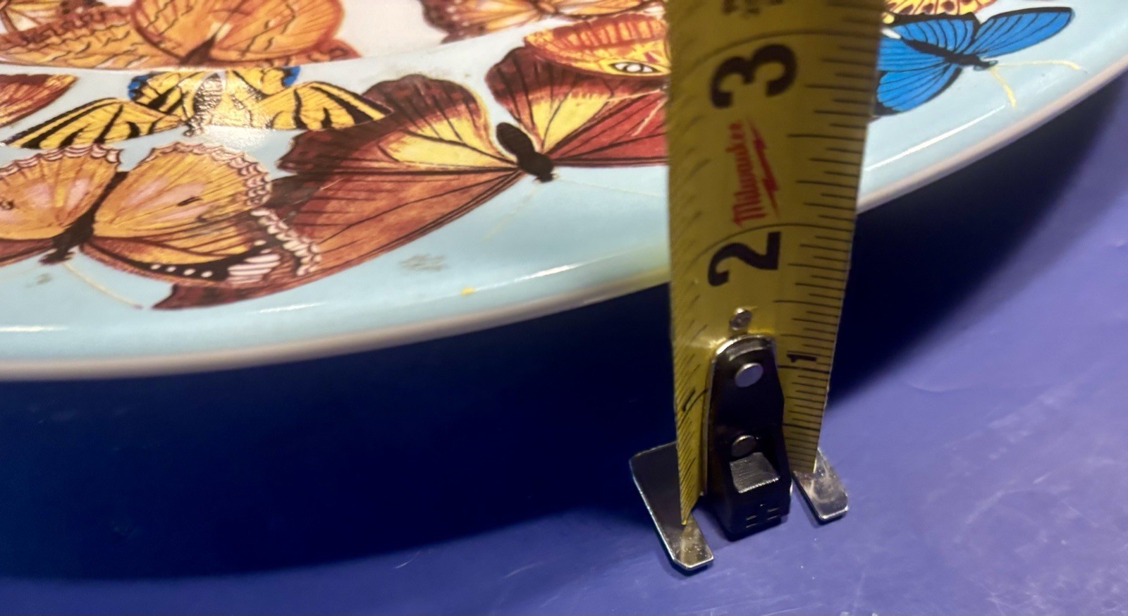 Stunning L'Objet Bohem Butterfly Large Ceramic Serving Bowl 17"Portugal NICE!