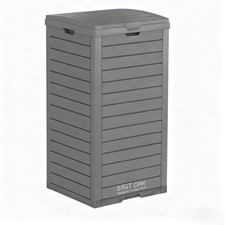 Outdoor Trash Can 38 Gallon Waterproof Resin Garbage Bin with Tiered Lid and