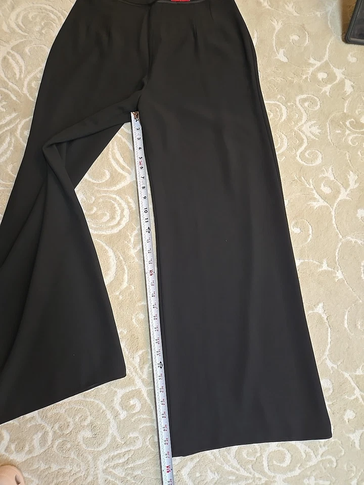 Pantalones de Gasa Forrados Anchos Negros Colección JS Talla 14 Alto Cierre de Cremallera Foto 3 de 4