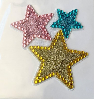 Stars  Rhinestone & Glitter Adhesive Gem, 2-in Sticker Bling Embellishment  