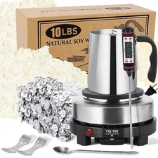 SAEUYVB Candle Making Kit with Wax Melter, Natural Candle Wax for Candle Maki...