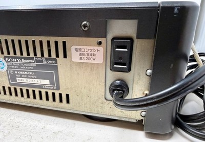 SONY Hi-Band Beta SL-2100 動作品 Sony SL-2100 Hi Band Betamax Video Deck Cassette Recorder 100V