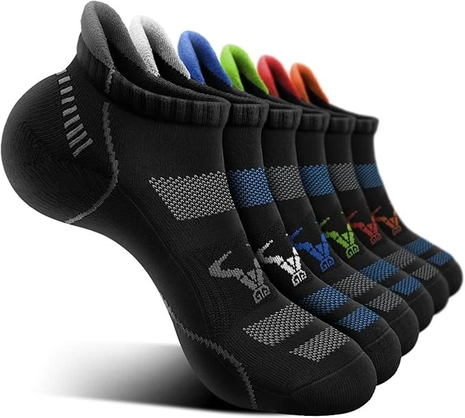 Mens Bamboo Ankle Socks with Heel Tab Low Cut Thin Athletic Performance 6 Pairs