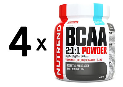 4 x Nutrend BCAA 2:1:1 Powder, Icy Blue Raspberry - 400g (49,97 EUR/kg)