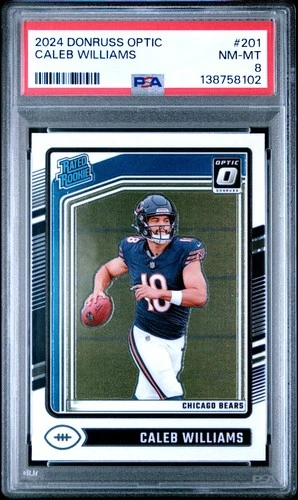 2024 PANINI DONRUSS OPTIC #201 CALEB WILLIAMS ROOKIE RC PSA 8