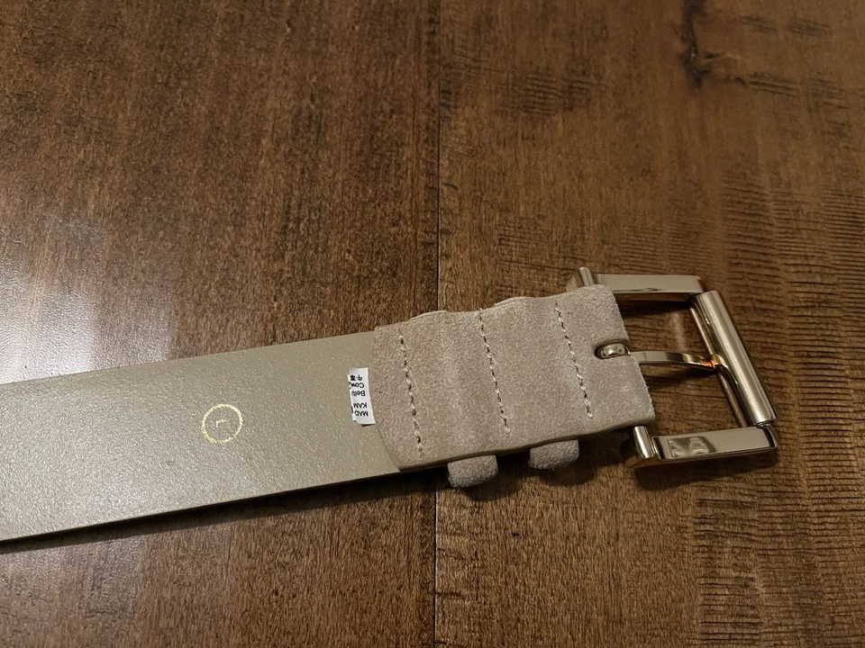 J.Crew Suede Roller Belt Beige Italian Leather CB450 1.5" - Women's Large - Image 4 of 4