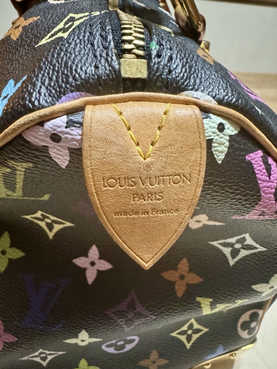 Authentic Louis Vuitton Takashi Murakami Black Multicolor Speedy