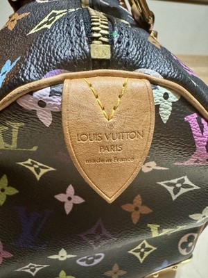 Authentic Louis Vuitton Takashi Murakami Black Multicolor Speedy