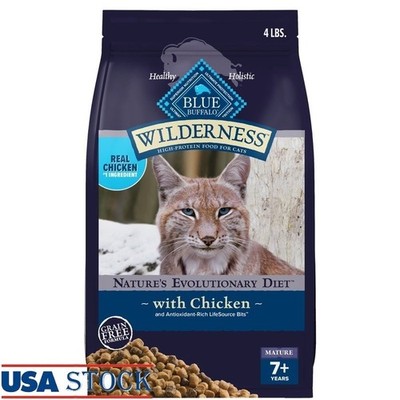 High Protein Grain Free Dry Cat Food Chicken Mature 7 Plus Natural Nutrition New