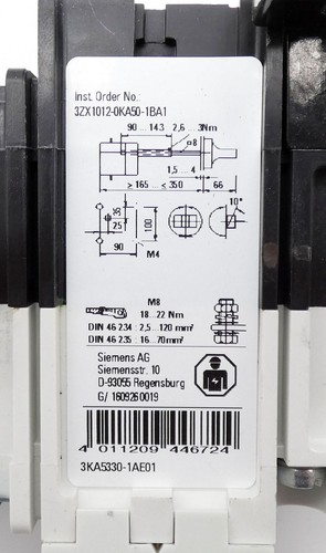 Siemens 3KA5330-1AE01 690V 160A Lasttrennschalter / switch disconnector -unused- - Picture 5 of 7