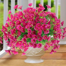 Artificial Flowers for Outdoors 12 Bundles Realistic Faux Plants UV Resistant Fa