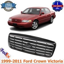 Grille For 1998-2011 Ford Crown Victoria Painted Black Shell Insert Police Pkg