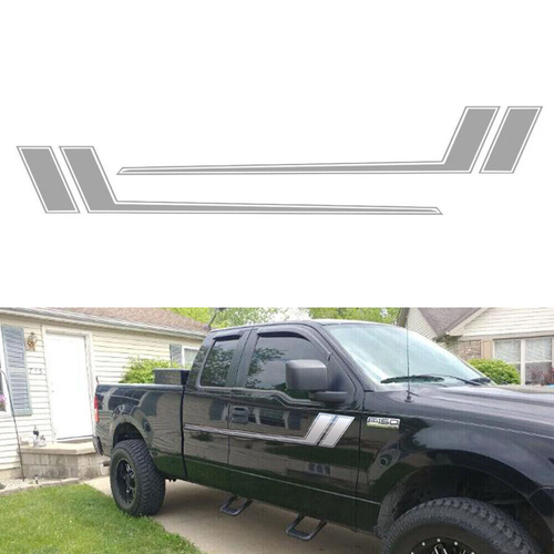2pcs Silver Side Door Fender Hockey Stripe Sticker For Ford F-150 F-250 - Bild 1 von 5
