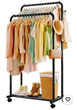 Sakugi Clothes Rail - Movable Clothes Rack with Bottom Shoes Shelf, Heavy-Duty
