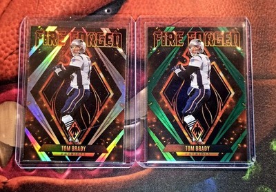 Tom Brady SSP Panini Phoenix Fire Forged Silver Prizm & Green /25