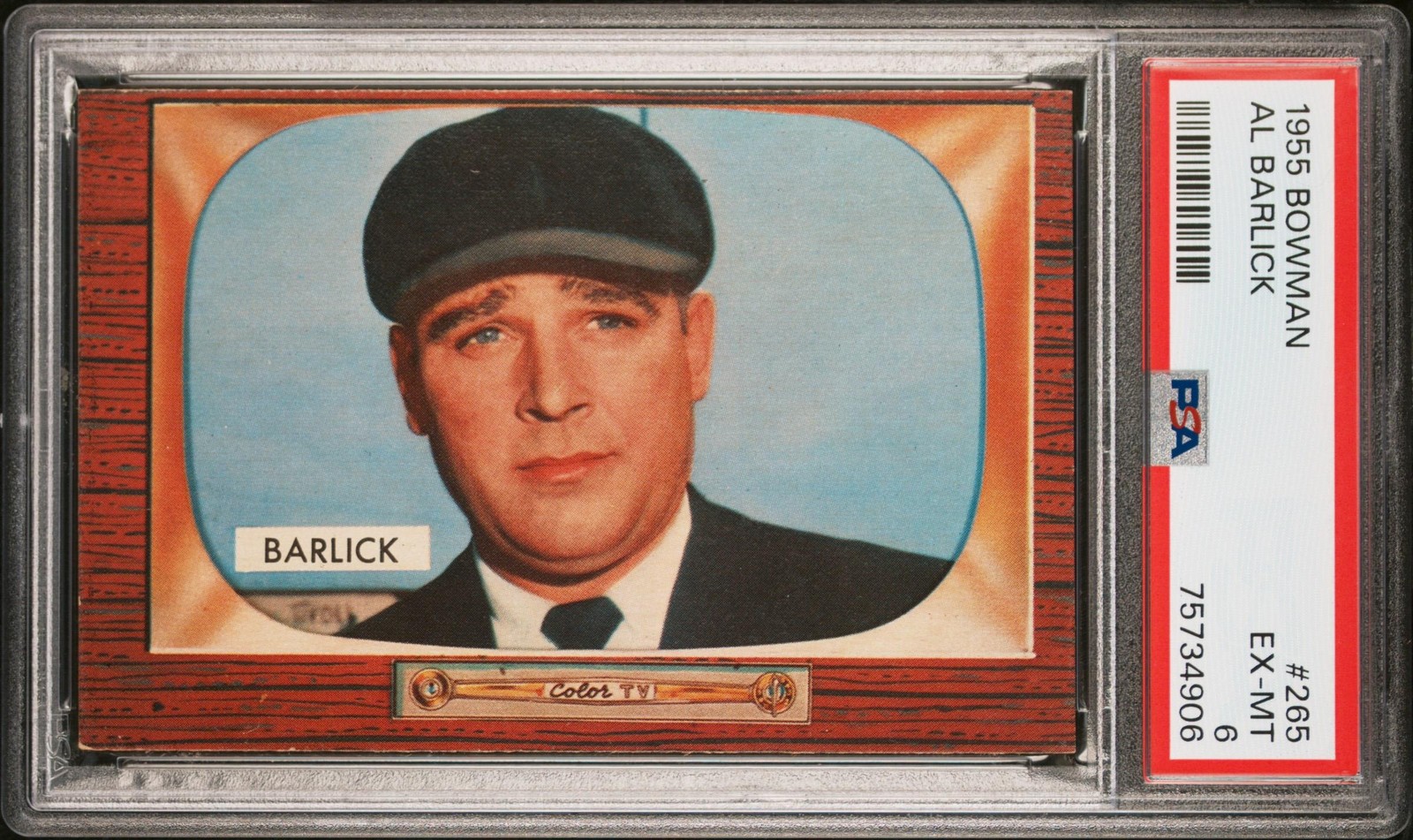 1955 Bowman #265 Al Barlick - Set Break! PSA 6