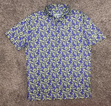 Chubbies Polo Shirt Mens Sz M Multicolor Geometric Stretch Performance Abstract