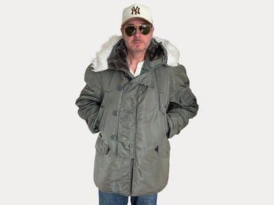 Alpha Industries N-3B Flight Jacket Parka   Extreme Cold Weather   Size Large
