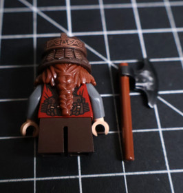 LEGO Gimli Minifigure lor013 Lord of the Rings Set 79006 Council Elrond + Axe