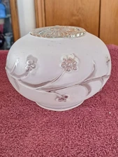 Frosted Clear Floral Round Vintage Replacement Light fixture, Lamp Globe Single