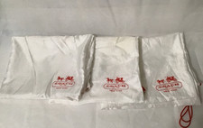 Coach white satin drawstring storage dust bags , 23" x 19" , lot of 3