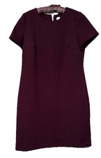 Calvin Klein Dress Size 10 Color Plum Short Sleeve Zipper Back NOTE PICTURES