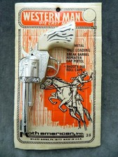 Vintage 1970's Western Man Cap Gun Sealed Package - Roth Americana - Made in USA
