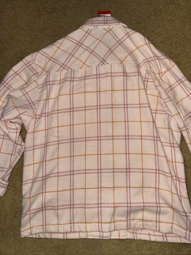 HFX Women's Relaxed Fit Front Snap Cozy Plaid Shirt Jacket - Picture 3 of 5