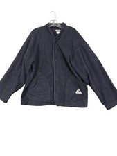 Bulwark Jacket Mens Large Navy Blue FR Flame Resistant Fleece Workwear Safety
