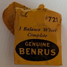 Genuine Benrus CZ Part #721 (1) Balance Wheel Complete NOS