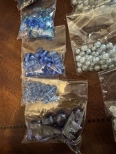 Over 1 Pound Mixed Lot Glass Beads, Mixed Sizes and Colors for Crafts Or Jewelry