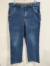 Duluth Trading Co. Ballroom Jeans Mens 34x30 Blue Denim Relaxed Fit Straight Leg