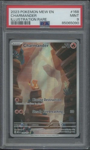 🌟 Charmander 168/165 Scarlet & Violet Illustration Rare Holo - PSA 9 🌟