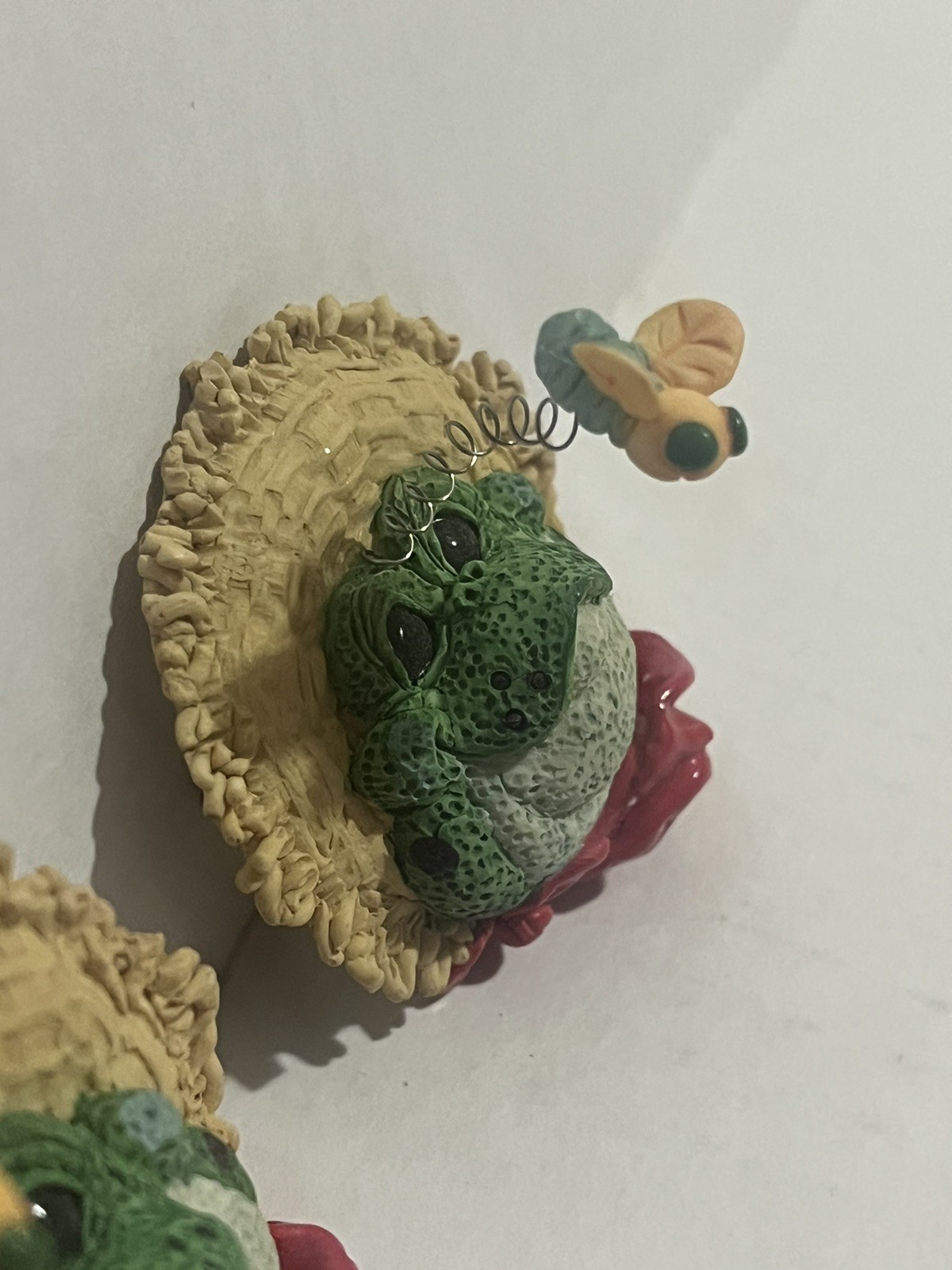 Vintage Enesco Farmer Frog Pin Lot Of 2 Kathy Wise 1997 90s