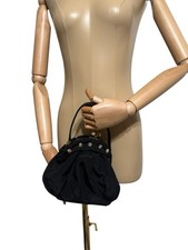 Vtg Moschino Black Crystal Kiss Lock Bag
