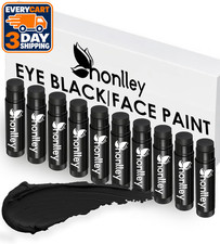Honlley 10pcs Cream Black Face Paint Makeup for Halloween, Sports Eye Black Stic