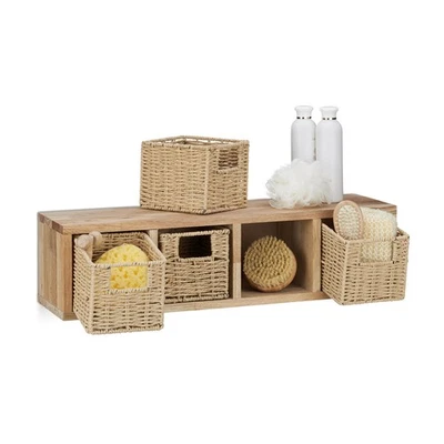 Wandregal Regalsystem Walnuss Naturholz Regal Küchen- und Badregal flexibel - Bild 1 von 4